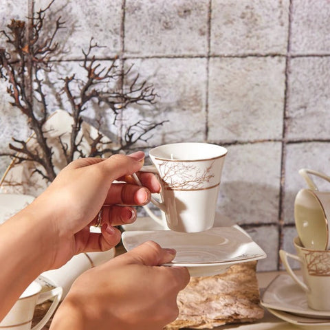 Karaca Autumn 12 Teilige Für 6 Personen Mochatassen-Espressotassen Porzellan