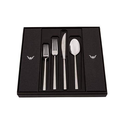Karaca Milas 24-teiliges Platin Tafelbesteck-Set in Box