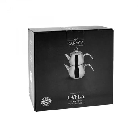 Karaca Layla turkish tea pot set metal
