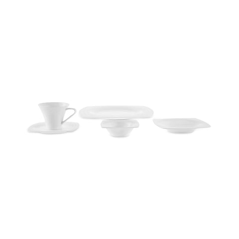 Karaca Fine Pearl Roma 26-Teiliges 6-Personen Frühstücksset Quadrat