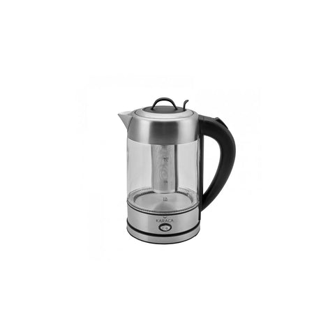 Karaca Glas Kräutertee Kocher mit LED Beleuchtung Inox, 1.7L, 2200W