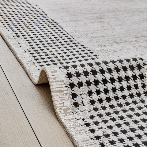 Viskose Premium Gänsefuß Muster Teppich 160x230cm