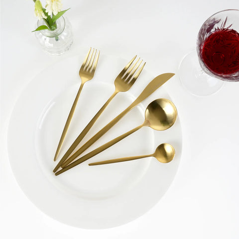 Karaca Jupiter Matt Gold 30 Teiliges für 6 Personen Besteck Set mit Box