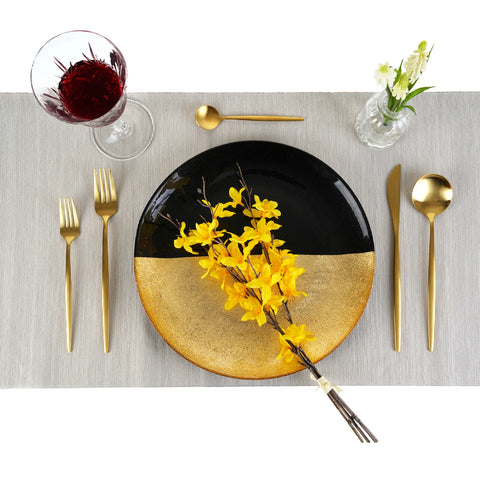 Karaca Jupiter Matt Gold 30 Teiliges für 6 Personen Besteck Set mit Box