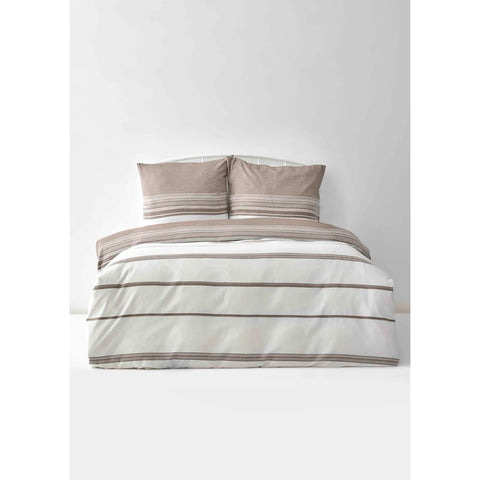 Karaca Home Braun Dobby Woven Doppel Bettbezug Set (220X200 cm) Öko-Tex Zertifiziert