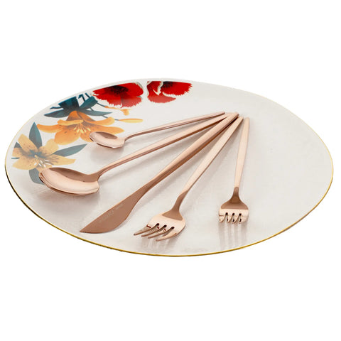 Karaca Jupiter 30 Teiliges für 6 Personen Besteck Set Glänzender Rosegold mit Box