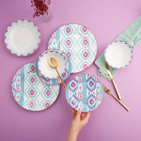 Karaca Chevron 24-teiliges Porzellan Tafelservice-Set für 6 Personen