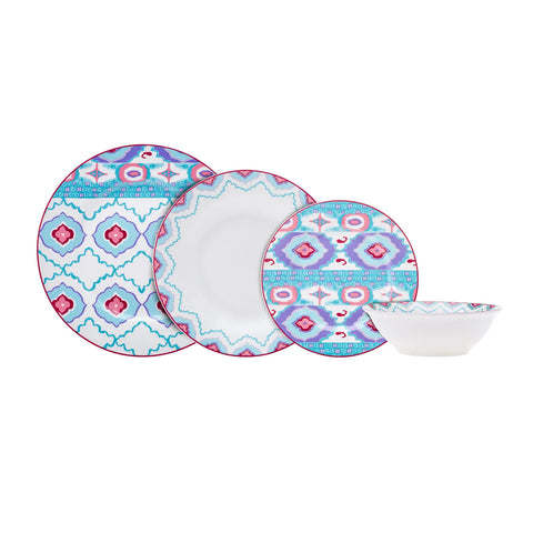 Karaca Chevron 24-teiliges Porzellan Tafelservice-Set für 6 Personen