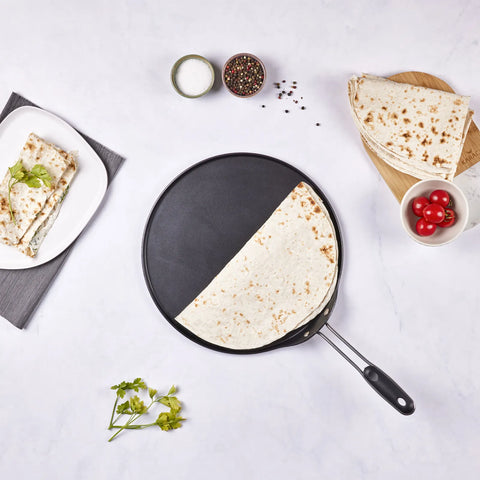 Karaca Love of Kitchen Graue Pfanne für Pfannkuchen und Lavash 34 cm