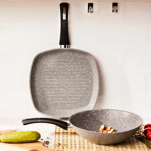 Karaca Gris Bio Granit  Wok und Grill Set