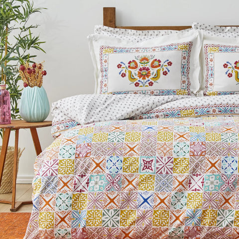 Karaca Home Lumina Gelb %100 Baumwoll Doppelbettbezug Set