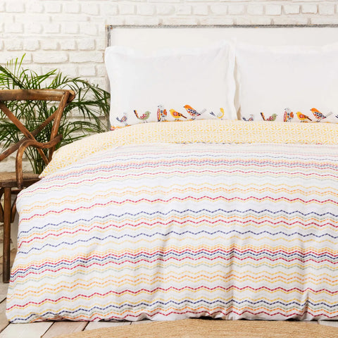 Karaca Home Alegra Mood Multi Bettbezug-Set für Doppelbetten aus 100 % Baumwolle