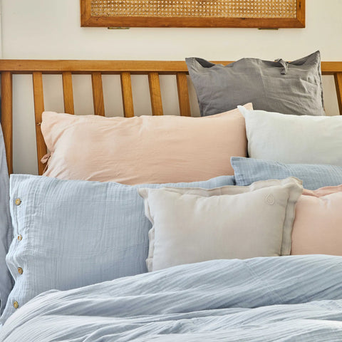 4 Elemente Blau Grau Doppelbett Tagesdecke Wasser