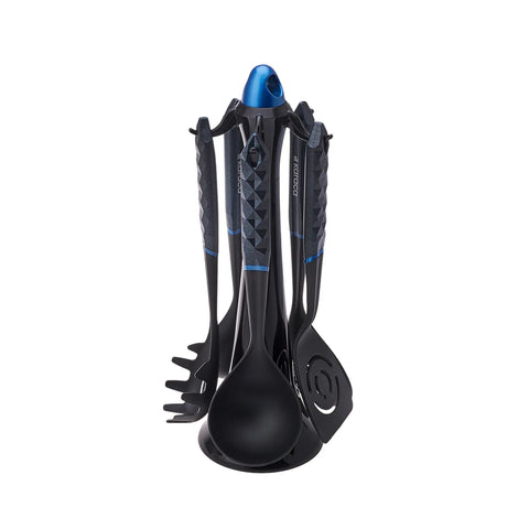 Karaca Diamond Blau 6-teiliges Service-Set mit Ständer