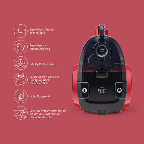 Karaca Vantuz Action Force Roter Staubsauger, 900W