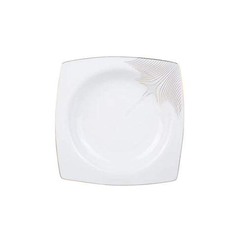 Karaca Fine Bone New Together Alone Gold 60-teiliges Quadratisches Geschirr für 12 Personen
