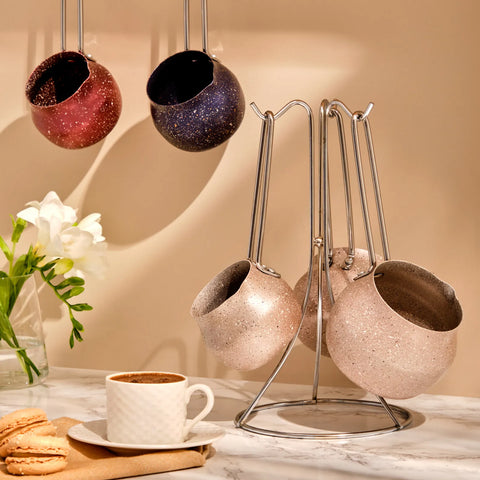 Karaca Biogranit Stahl Plus Kaffeekannen-Set Rose