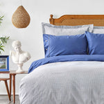 Sarah Anderson Oriena Indigo Aloe Vera 100% Baumwolle Doppelseitige Doppel Bettbezug Set
