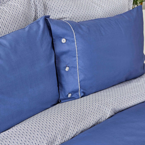 Sarah Anderson Oriena Indigo Aloe Vera 100% Baumwolle Doppelseitige Doppel Bettbezug Set
