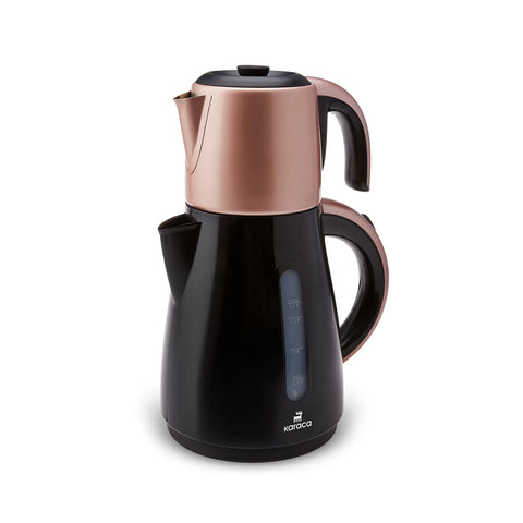 Karaca Daystar 2 in 1 Teekocher mit Stahl Teekanne Rosegold