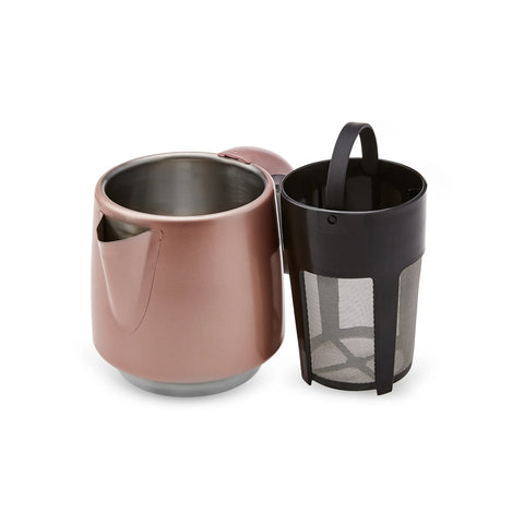Karaca Daystar 2 in 1 Teekocher mit Stahl Teekanne Rosegold
