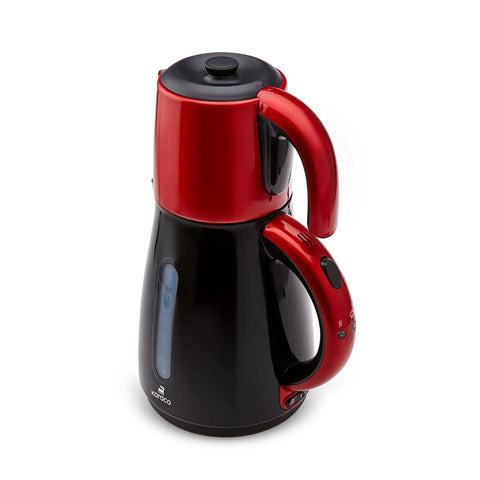 Karaca Daystar 2 in 1 Teekocher mit Stahl Teekanne Rotgold