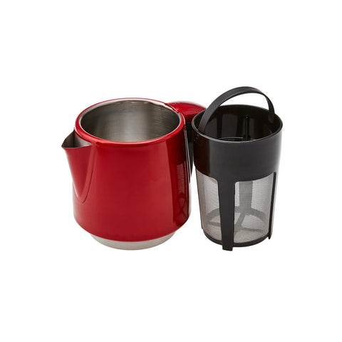Karaca Daystar 2 in 1 Teekocher mit Stahl Teekanne Rotgold