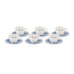 Karaca Fine Pearl Azur Kaffeetassen-Set für 6 Personen 100 ml