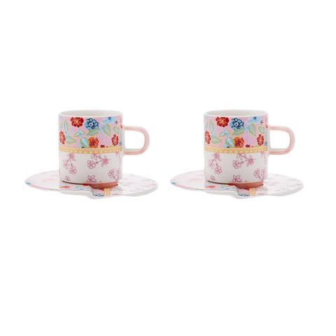 Karaca Fam Porzellan-Kaffeetassen-Set für 2 Personen