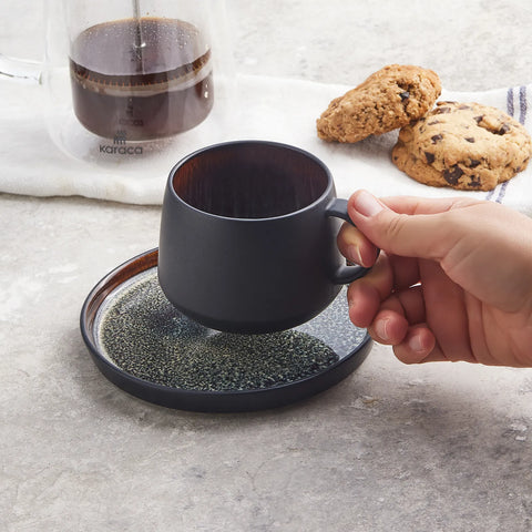 Karaca Red Carpet Collection Black Galactic Teetasse Set für 1 Person 300 ml