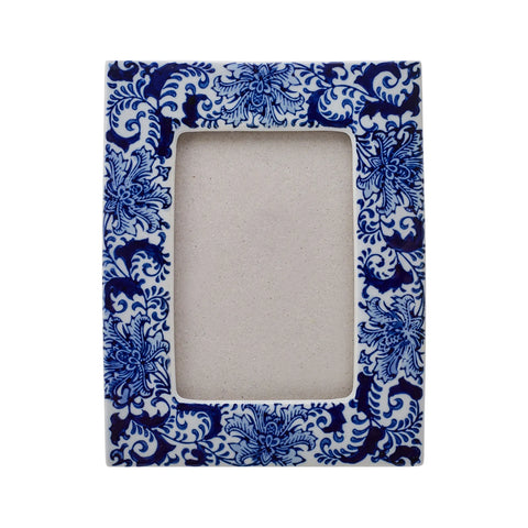 Karaca Home Blau Weiß Lora Rahmen 10x15 cm