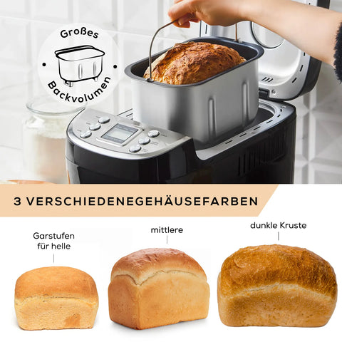 Karaca BakeXL Kneten, Marmelade, Joghurt, Brot Maker Inox, 1500 g, 45 verschiedene Rezepte mit Booklet