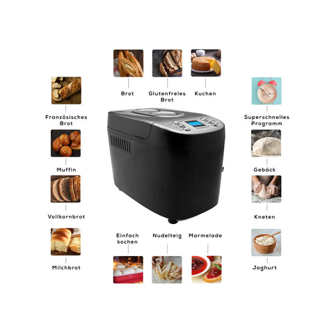 Karaca BakeXL Kneten, Marmelade, Joghurt, Brot Maker Inox, 1500 g, 45 verschiedene Rezepte mit Booklet