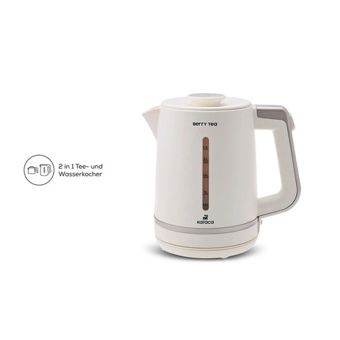 Karaca Berry Tea XL 2in1 Teekocher mit Stahleinsatz und Wasserkocher, Maulbeere, 1700W