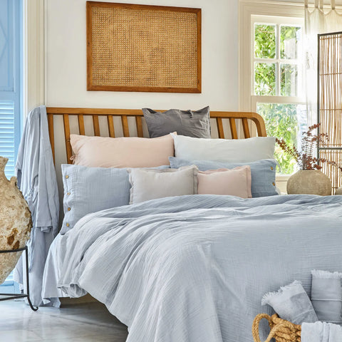 4 Elemente Blau Grau Doppelbett Tagesdecke Wasser