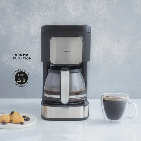 Karaca Coffee Brew Inox 2 in 1 Aroma Filter Kaffee und Tee Brühmaschine