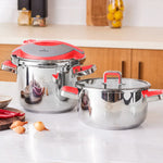Karaca Orbit Rot Schnellkochtopf Set 4+6 Liter