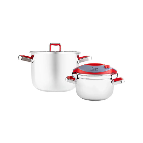 Karaca Orbit Rot Schnellkochtopf Set 4+6 Liter