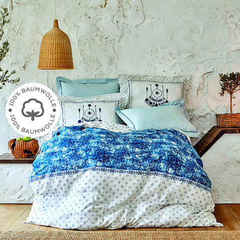 Karaca Home Costa Blau Bettbezug Set Doppel
