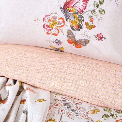 Karaca Home Lorena Rosa 100% Baumwolle Doppel Pique Bettbezug Set