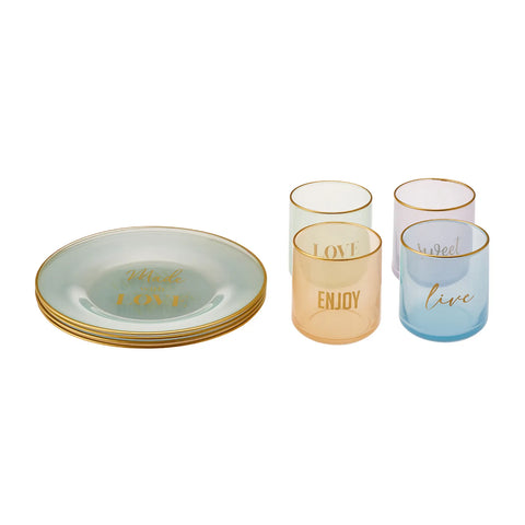 Karaca Soft Pop 8-teiliges Kuchen-/Dessert-Set