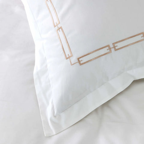 Karaca Home White Col Oriane Bettbezugsset mit gesticktem Perkal in Beige