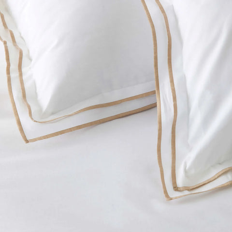 Karaca Home White Collection Victorie Bettbezugsset aus Perkal in Beige und Picot