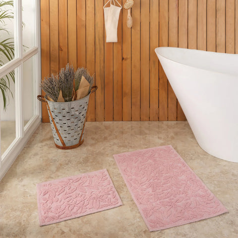 Karaca Home Kelly Flower Mattenset in Puderfarbe