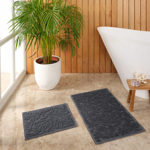 Karaca Home Kelly Flower Mattenset in Anthrazit