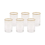 Karaca Beril 6 St. Kaffee Seite Wasserglas Gold