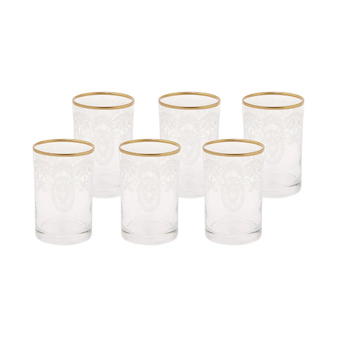 Karaca Beril 6 St. Kaffee Seite Wasserglas Gold