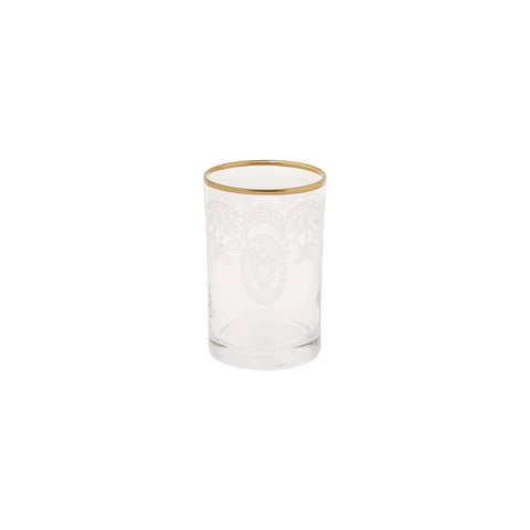 Karaca Beril 6 St. Kaffee Seite Wasserglas Gold