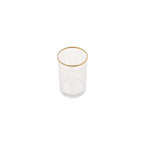 Karaca Beril 6 St. Kaffee Seite Wasserglas Gold