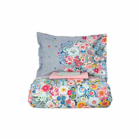 Karaca Home Dulce Blau 100% Baumwolle Doppel Bettbezug Set
